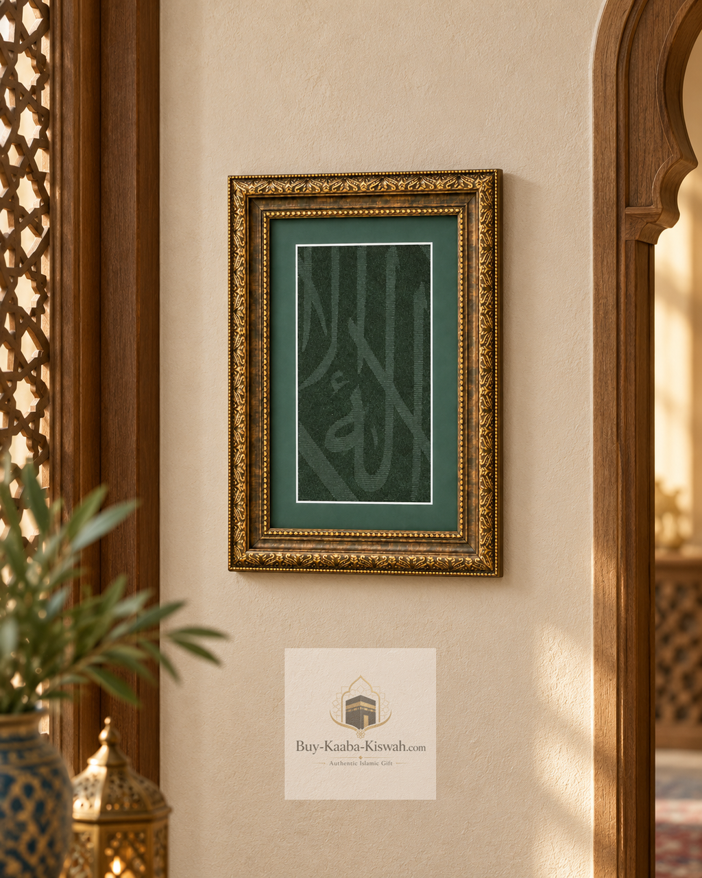 Certified & Framed Kaaba Kiswa for the Most Exclusive Corner of Your Home