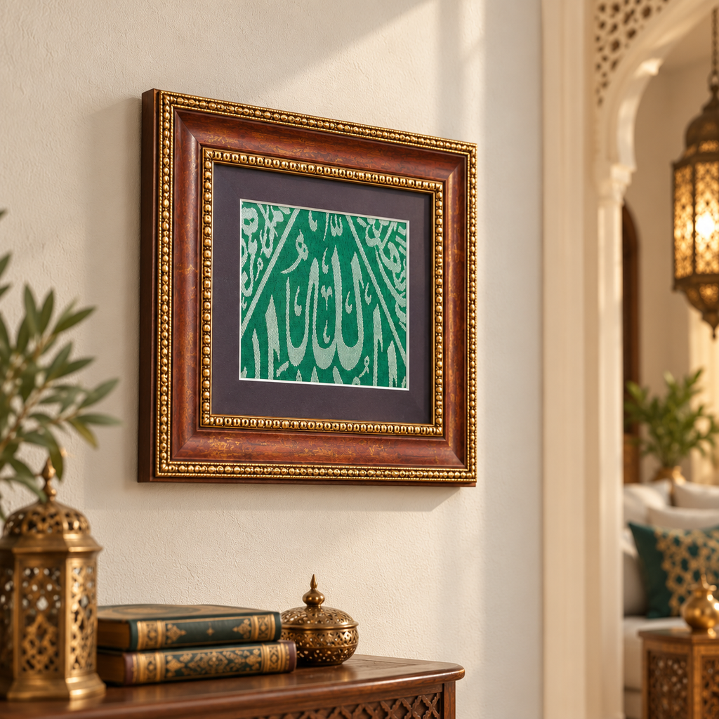 Certified & Framed Kiswah from Prophet Muhammad's Tomb (Roza-e-Rasool)