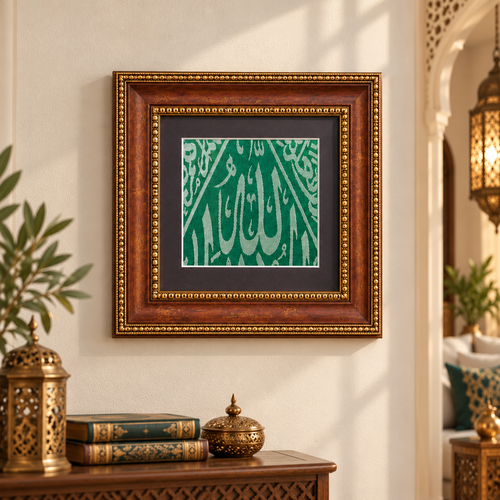 Certified & Framed Kiswah from Prophet Muhammad's Tomb (Roza-e-Rasool)