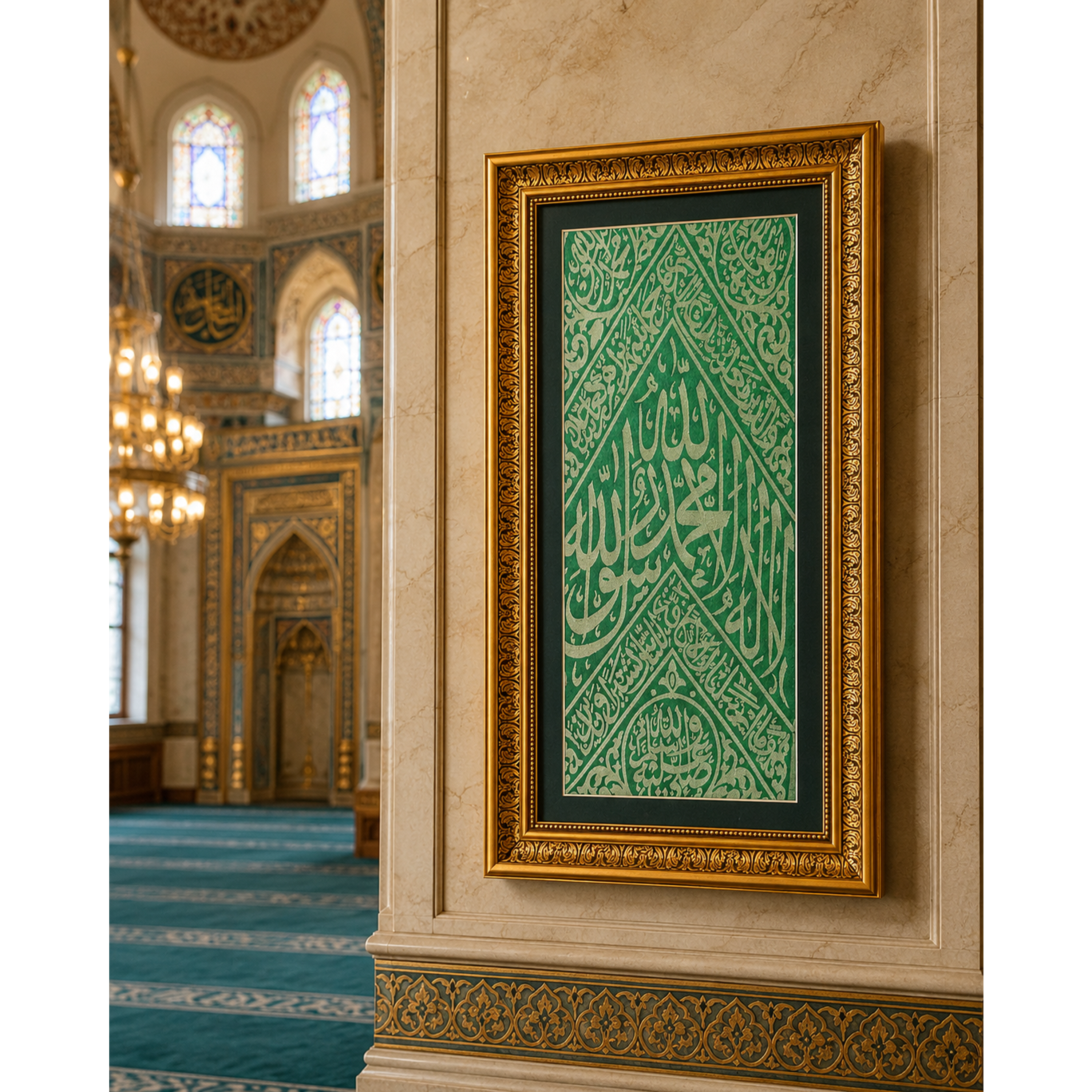 Certified Framed Prophet's Muhammad Grave Tomb Cloth - Premium Islamic Relic