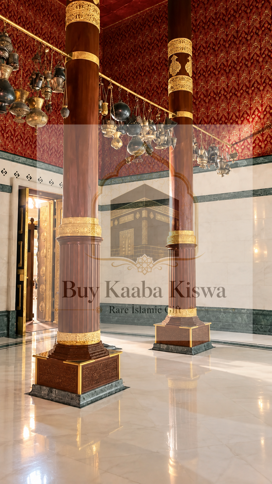 Authentic, Certified Red Kaaba Kiswah  taken from inside the Holy Kaabah
