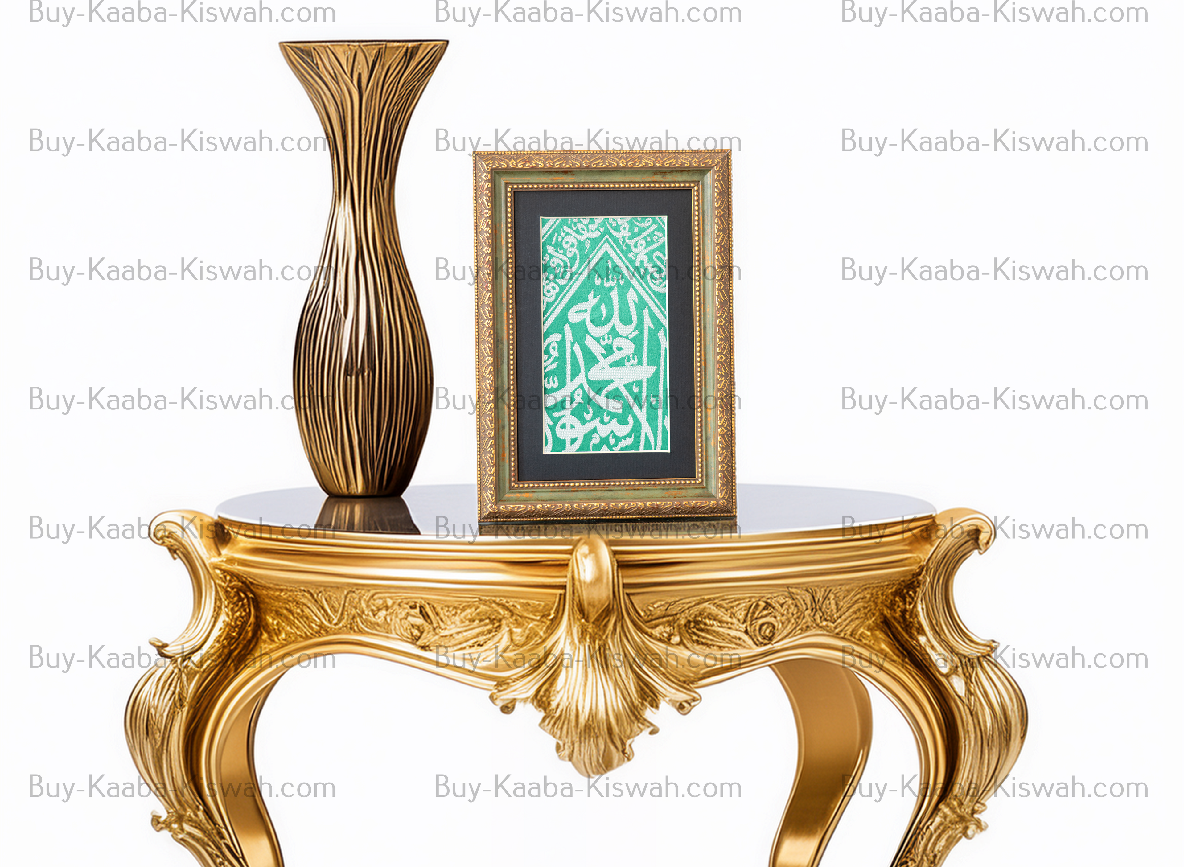 Framed Green Internal Kaaba Cloth | Authentic Islamic Decor