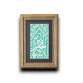 Green Color Authentic Frame İnternal Kaaba Cloth - İslamic Home Decor - Ramadan Decor