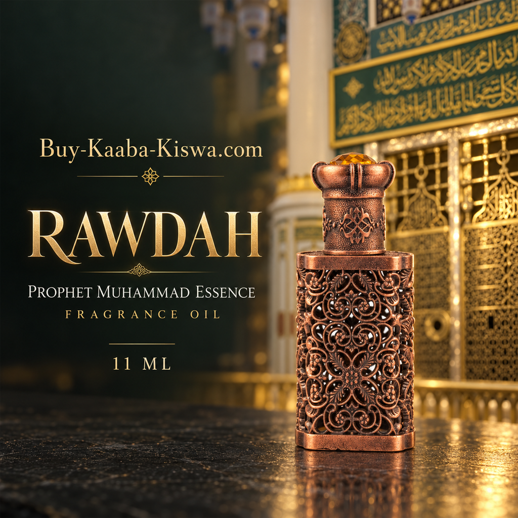 Rawdah Prophet Muhammad Essence, 11ml Ornate Copper-Tone Bottle, Islamic-Inspired Gift